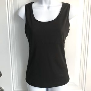 Black ribbed stretchy structured tank top sz L